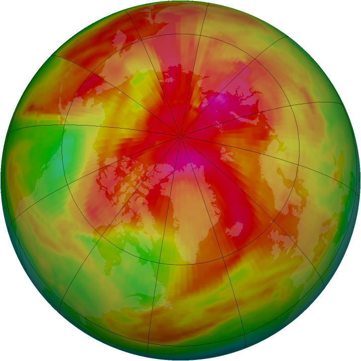 Arctic ozone map for 22 March 1979